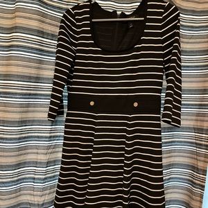 White House Black Market 8 black & white striped dress